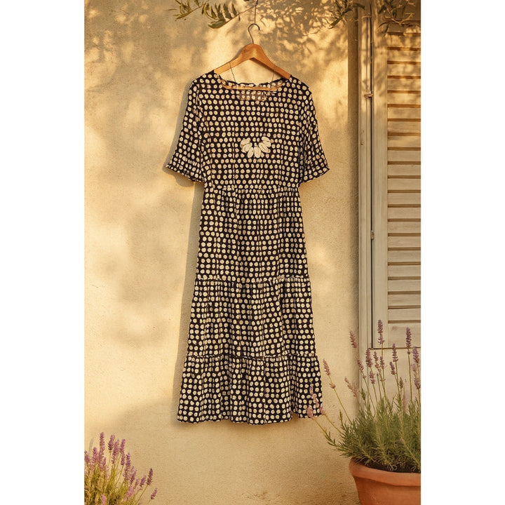 Mariam - Rochie Midi Cu Mâneci Cu Volane