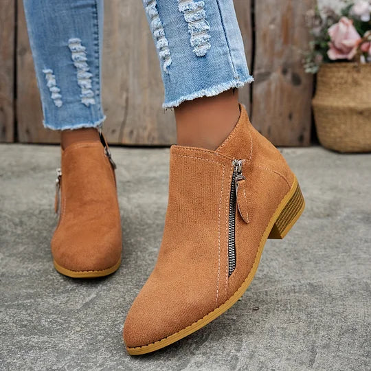 Farah - Ghete Ortopedice Din Piele Cu Fermoar