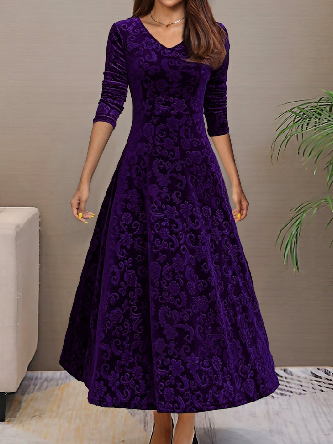 Eluned - Rochie Elegantă De Petrecere Din Catifea