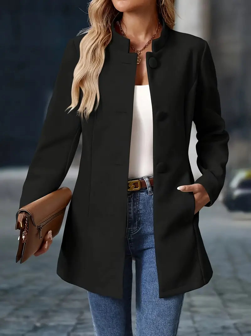 Enrietta - Blazer Elegant Cu Un Singur Rând De Nasturi