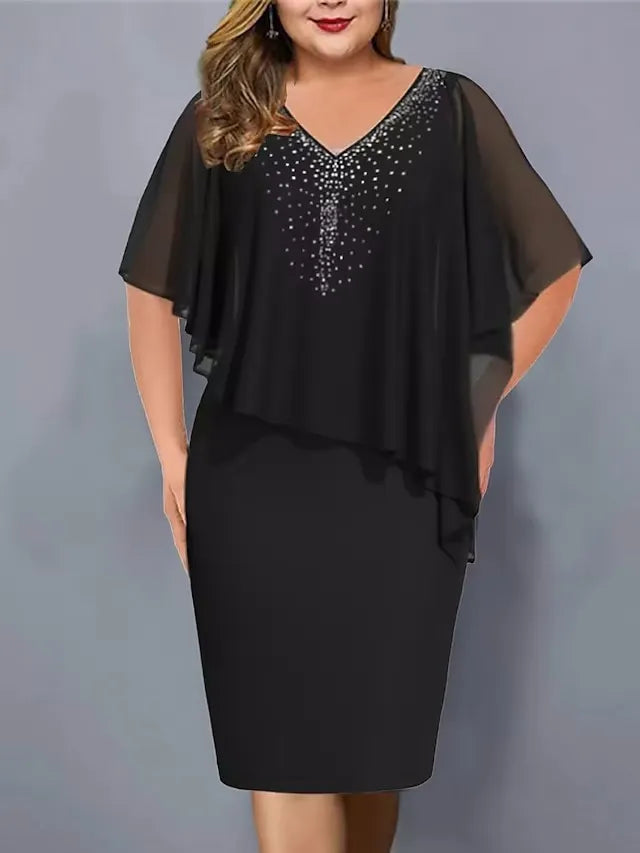 Amelie – Rochie Din Șifon Cu Decolteu În V, Împodobită Cu Strasuri