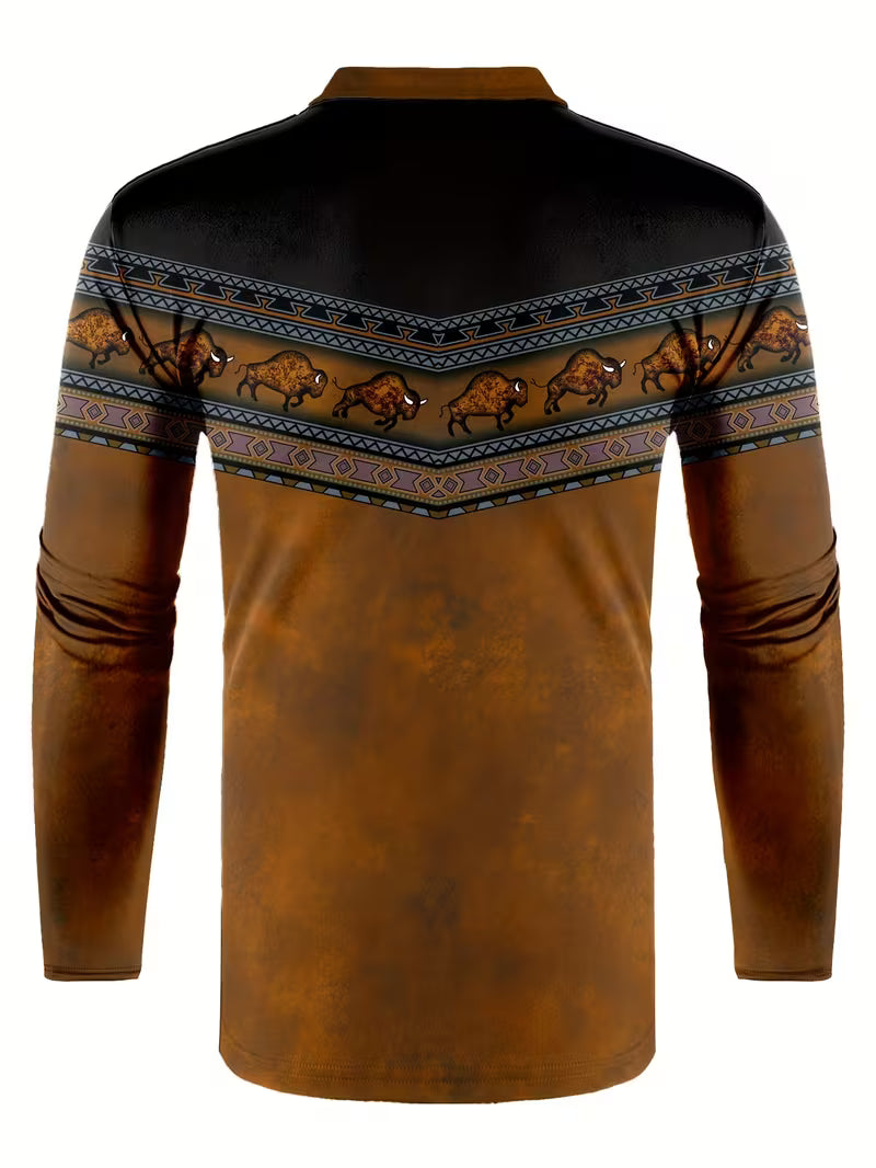 Tamas - Tricou Polo Casual Vintage Cu Imprimeu 3D Colorat