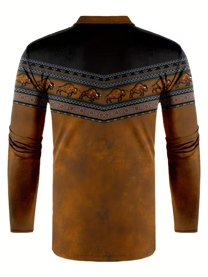 Tamas - Tricou Polo Casual Vintage Cu Imprimeu 3D Colorat