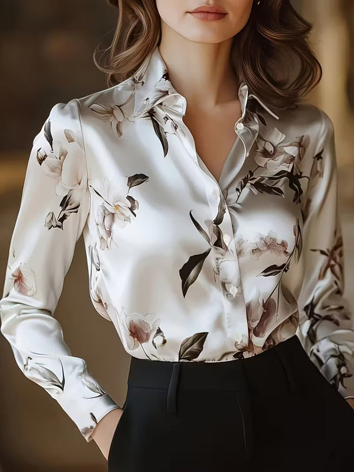 Brittney - Bluză cu Mâneci Lungi și Imprimeu Floral