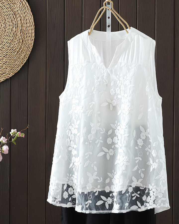 Shilika - Tricou Fără Mâneci Cu Imprimeu Floral