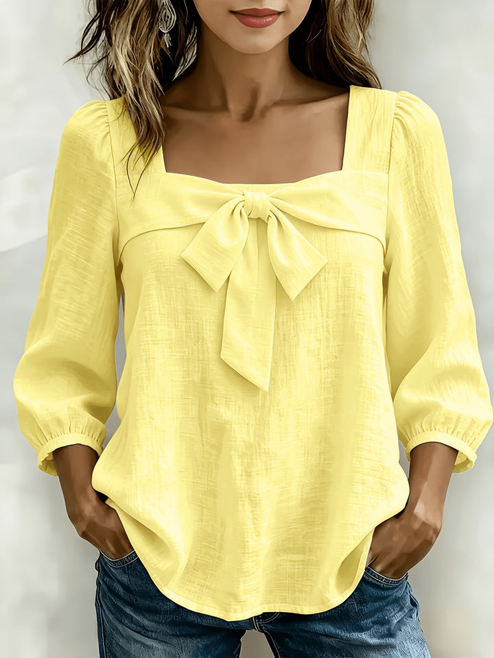 Monnie - Casual Summer Bow Shirt