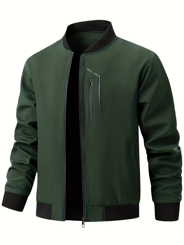 Akrum - Jachetă Bomber Casual Cu Fermoar