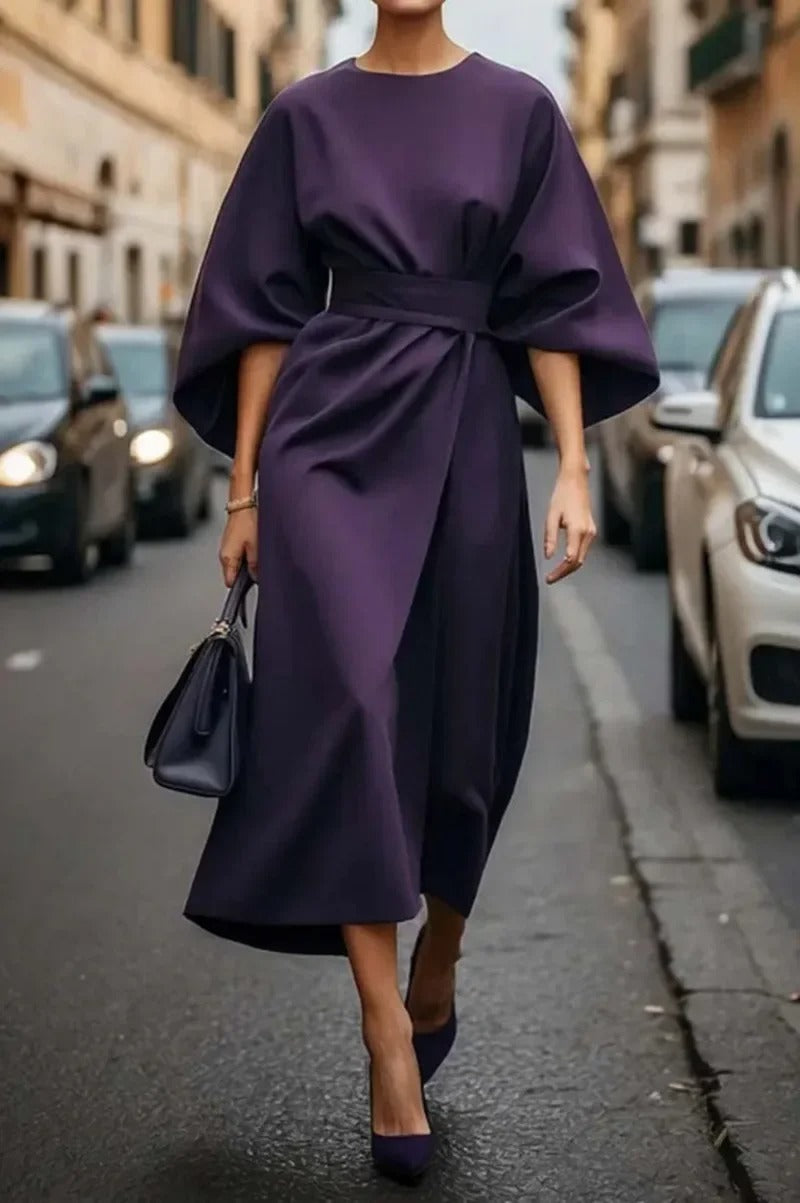 Rita - Rochie Elegantă cu Mâneci Scurte și Curea