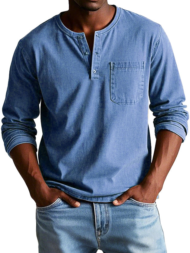 Gerry - Cămașă din Denim cu Buzunar