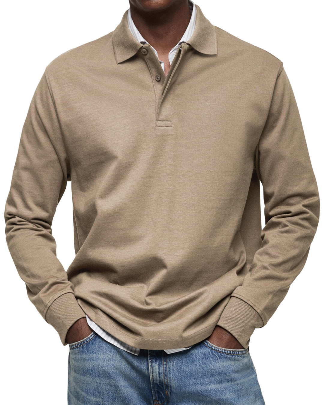 Joseba - Tricou polo Casual cu Mânecă Lungă