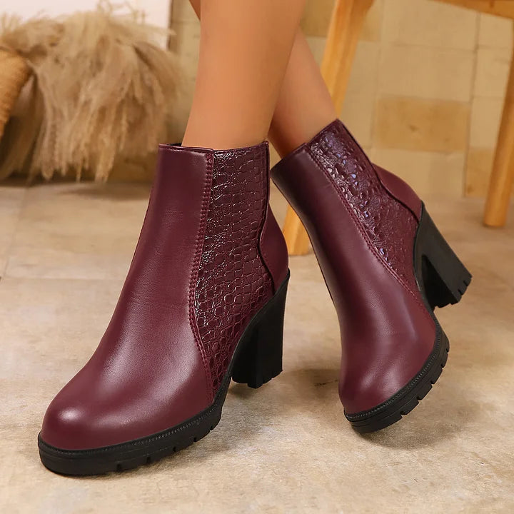 Noy - Pantofi Din Piele Cu Toc Gros