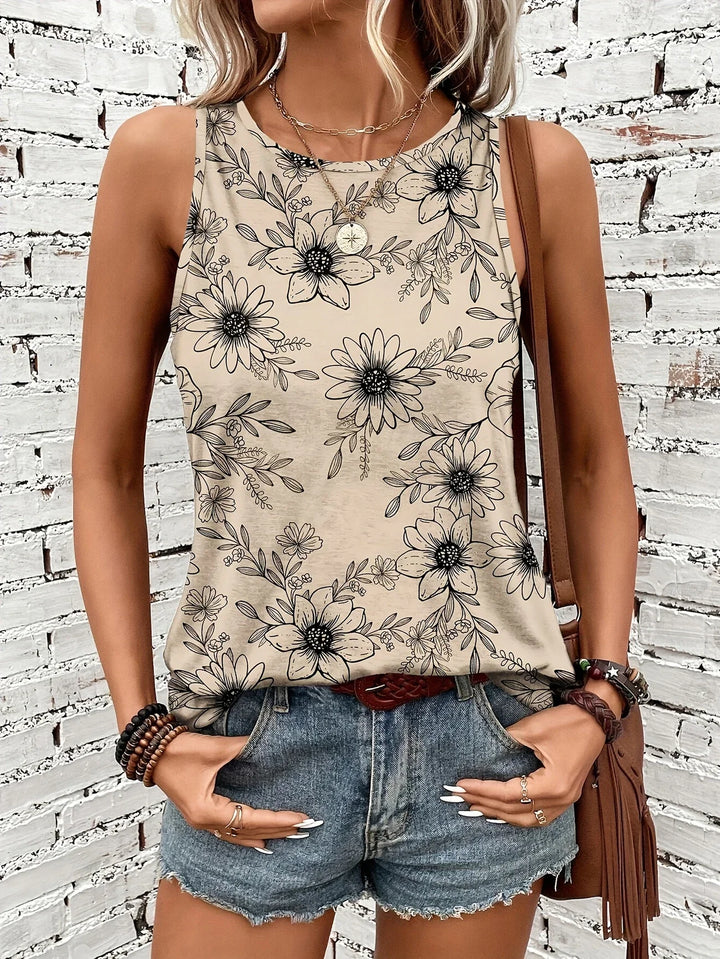 Lilou - Top Casual De Vară Cu Imprimeu Floral