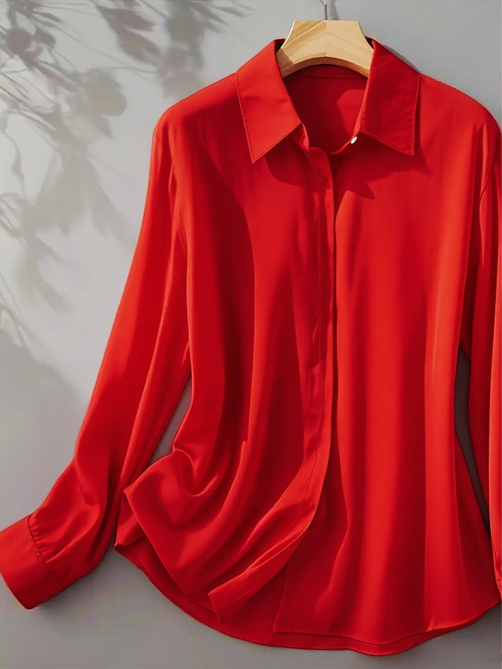 Elenochka - Cămașă Elegantă Cu Mâneci Lungi și Nasturi