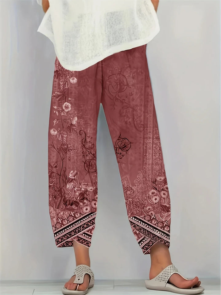 Kayden - Pantaloni Capri Vintage Cu Flori