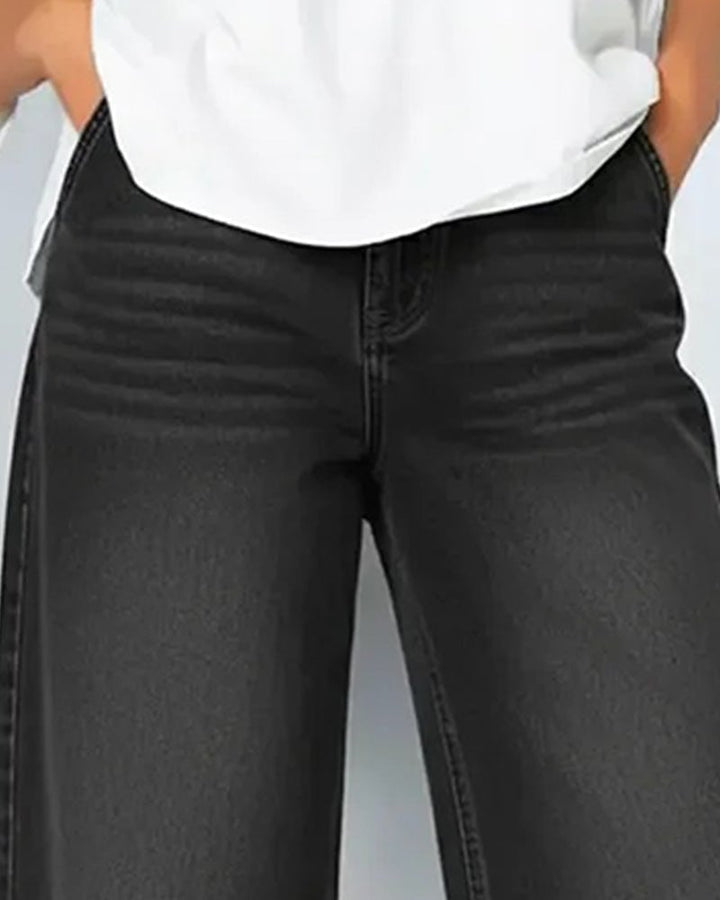 Synira - Blugi Casual Cu Croi Larg