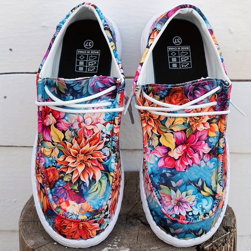 Meiriya - Adidași Casual cu Imprimeu Floral Mare