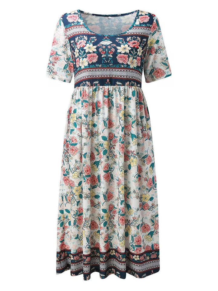 Lisan - Rochie cu Imprimeu Floral vintage și Buzunar