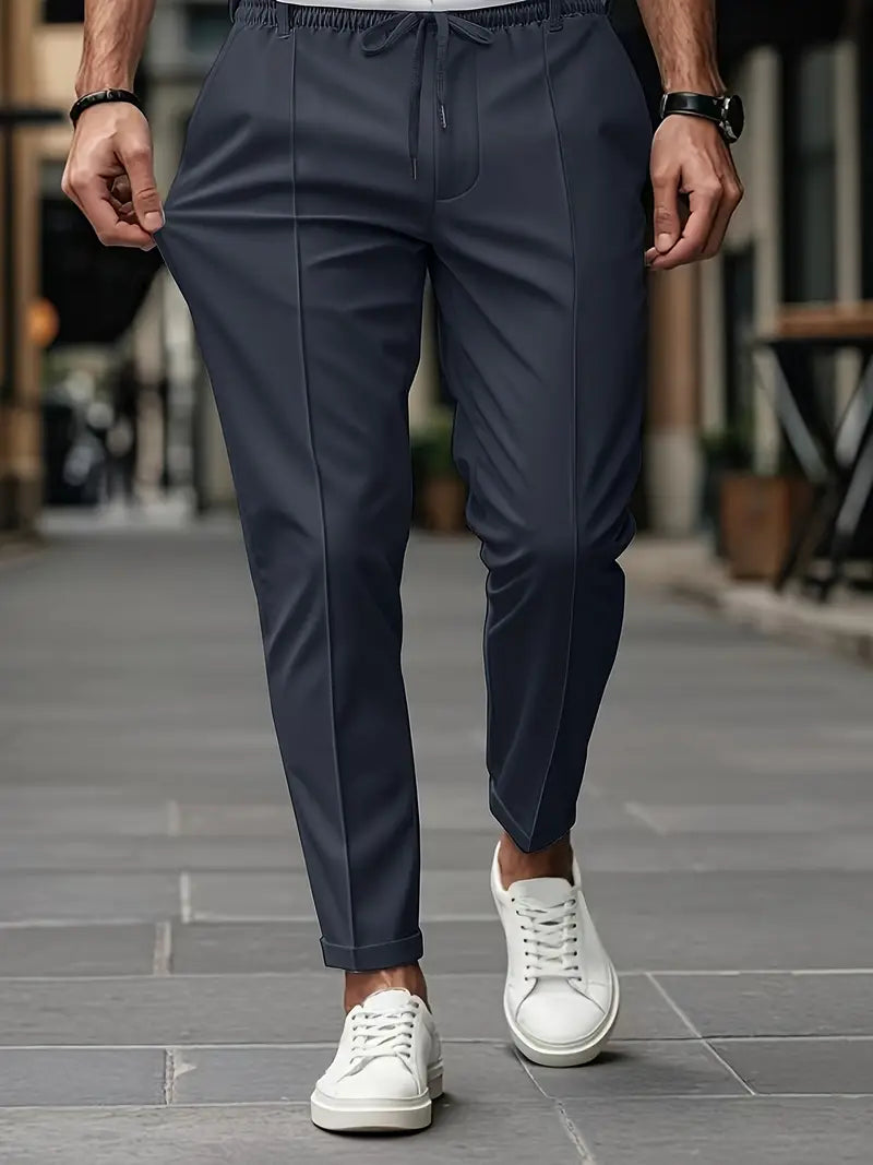 Crawford - Casual Subțire Potrivit Pantaloni Cu Talie Elastică