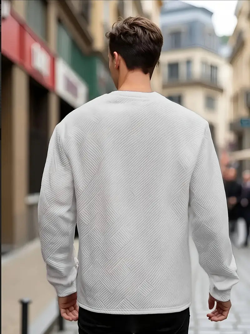 Malinga - Hanorac Casual Cu Model Geometric și Mâneci Lungi