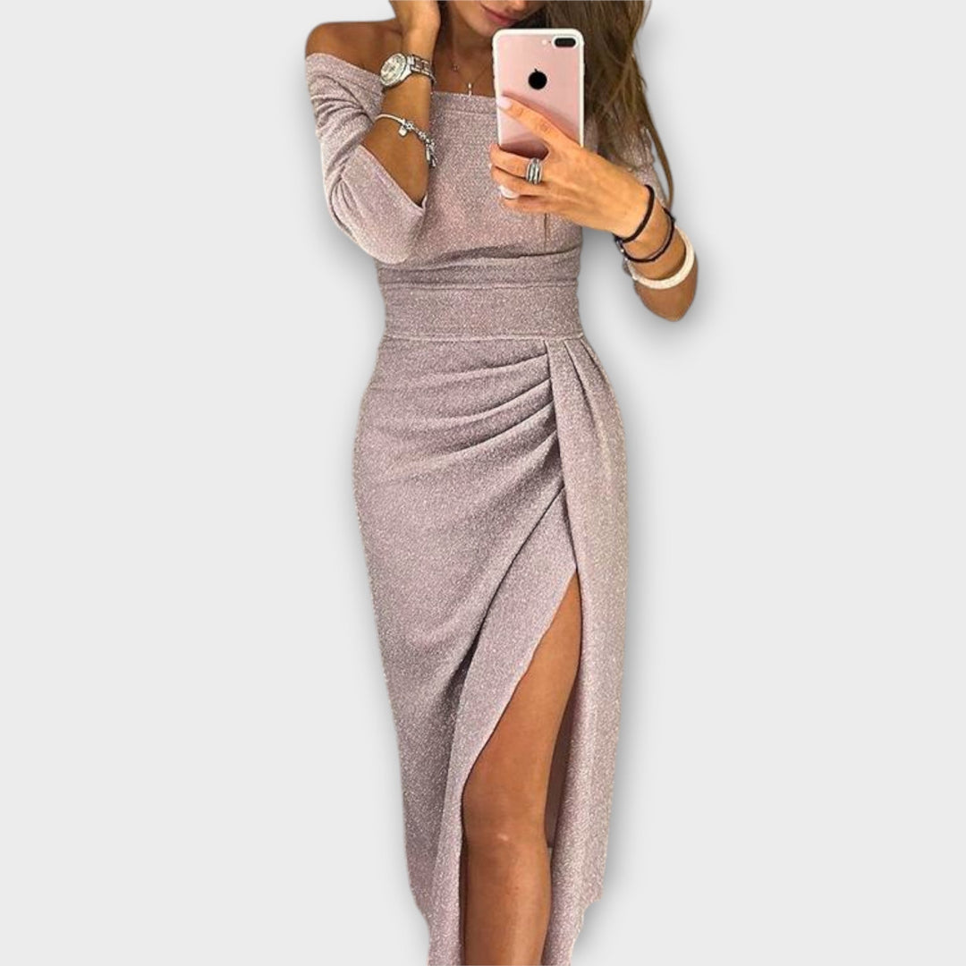 Minjee - Rochie Elegantă Cu Umeri Decupați