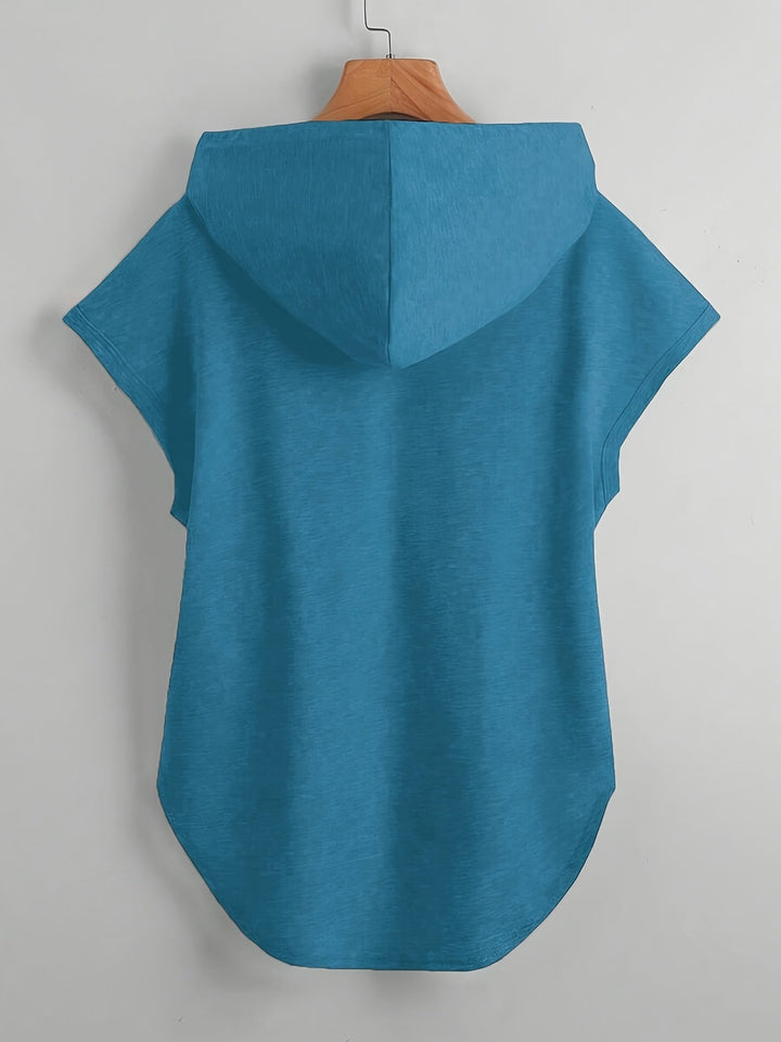 Matthias - Tricou Casual Cu Glugă și Tiv Asimetric