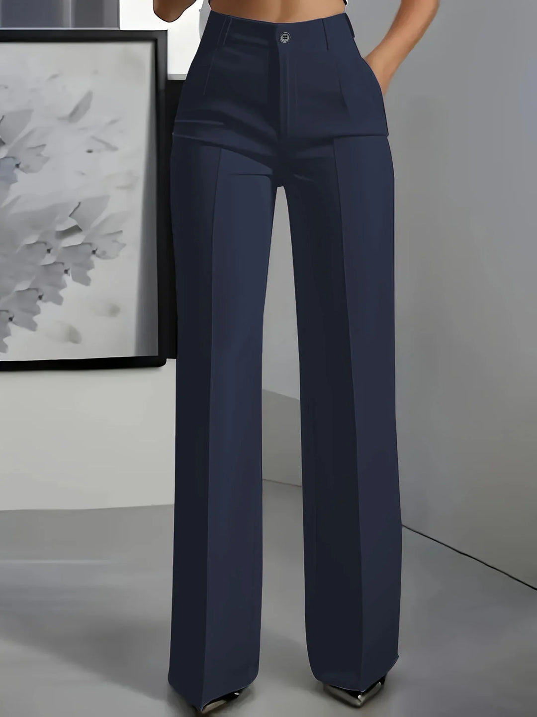 Hodit - Pantaloni Eleganți Elastici cu Talie înaltă