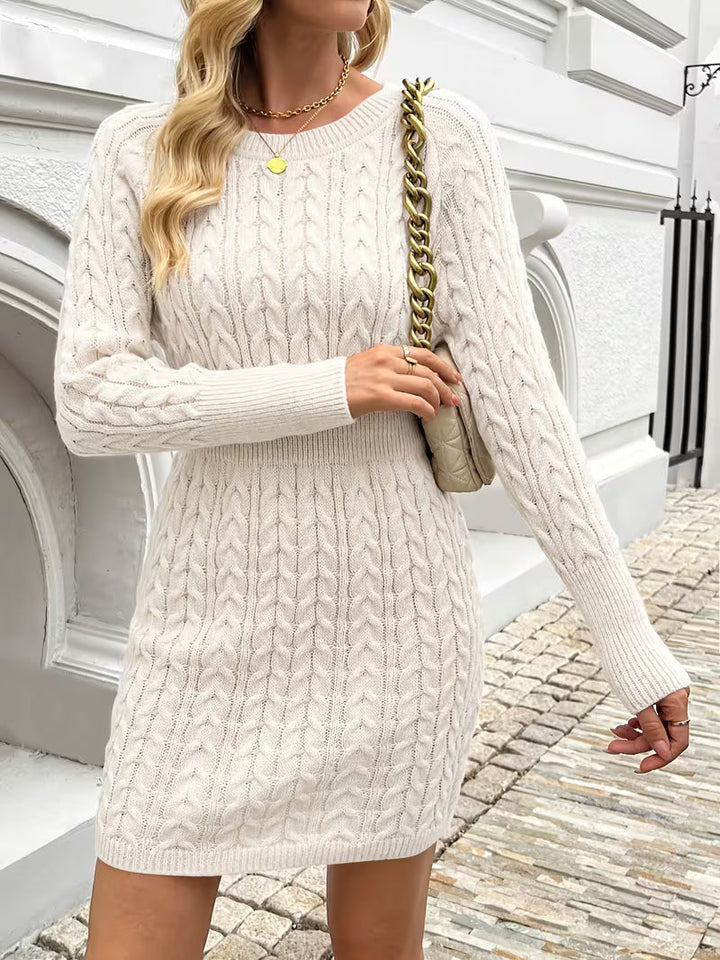 Lilona – Rochie-Pulover Mulată, Cu Model Tricotat În Stil „Cable”