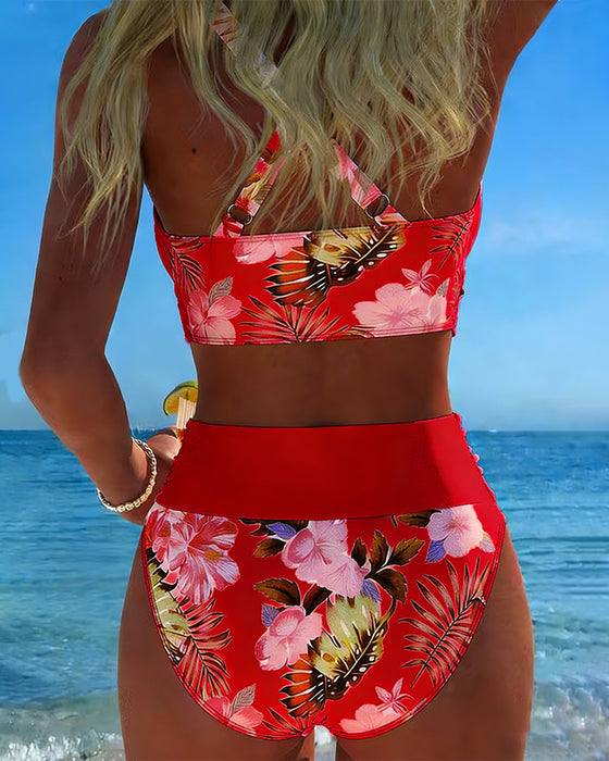 Killiane - Bikini Cu Imprimeu Floral Contrastant