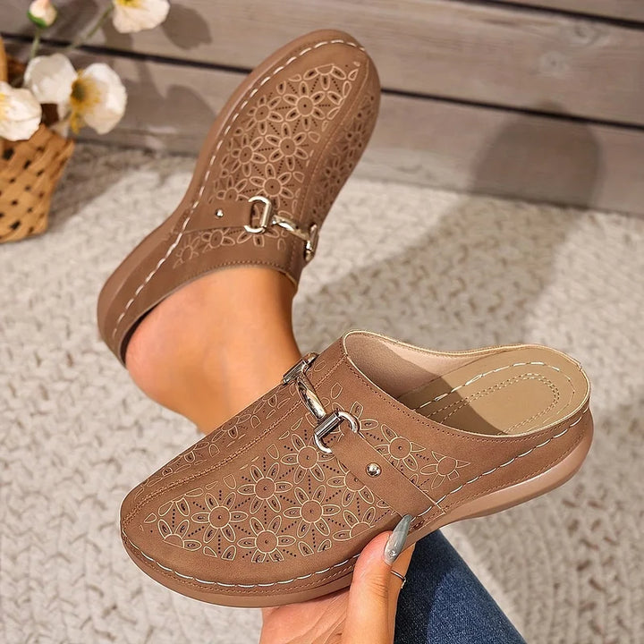 Hailen - Mule Casual Cu Imprimeu Florale Fără Sireturi