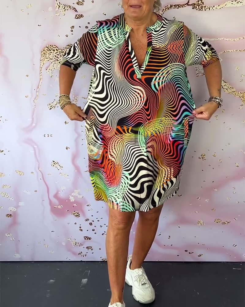 Diane - Rochie Colorată Cu Decolteu în V