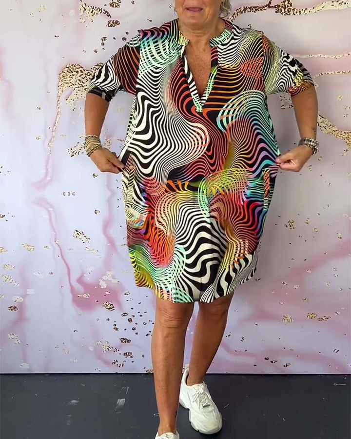 Diane - Rochie Colorată Cu Decolteu în V