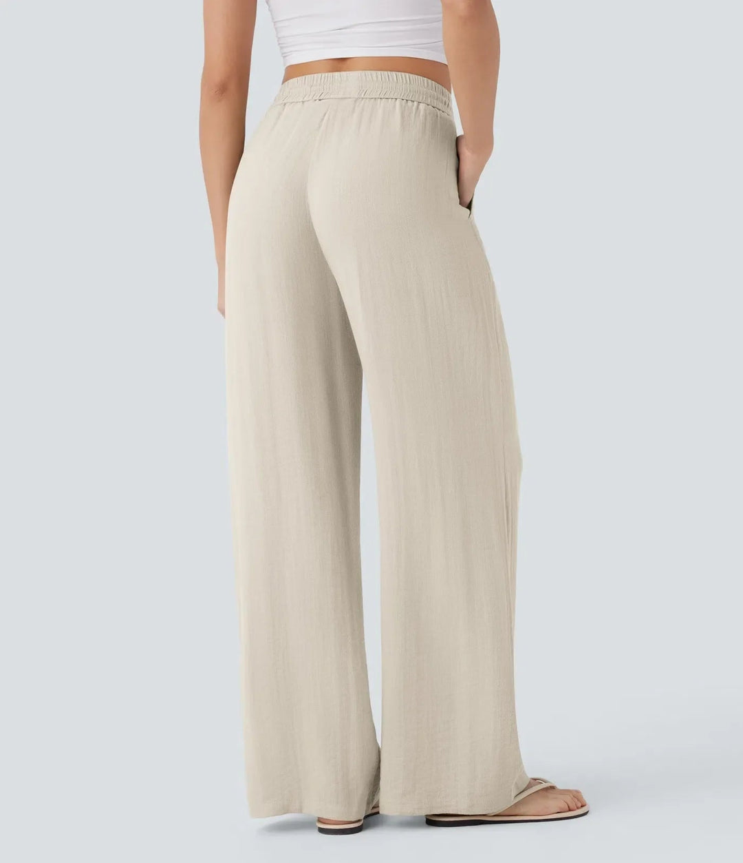 Zafeiria - Pantaloni Eleganți Din In