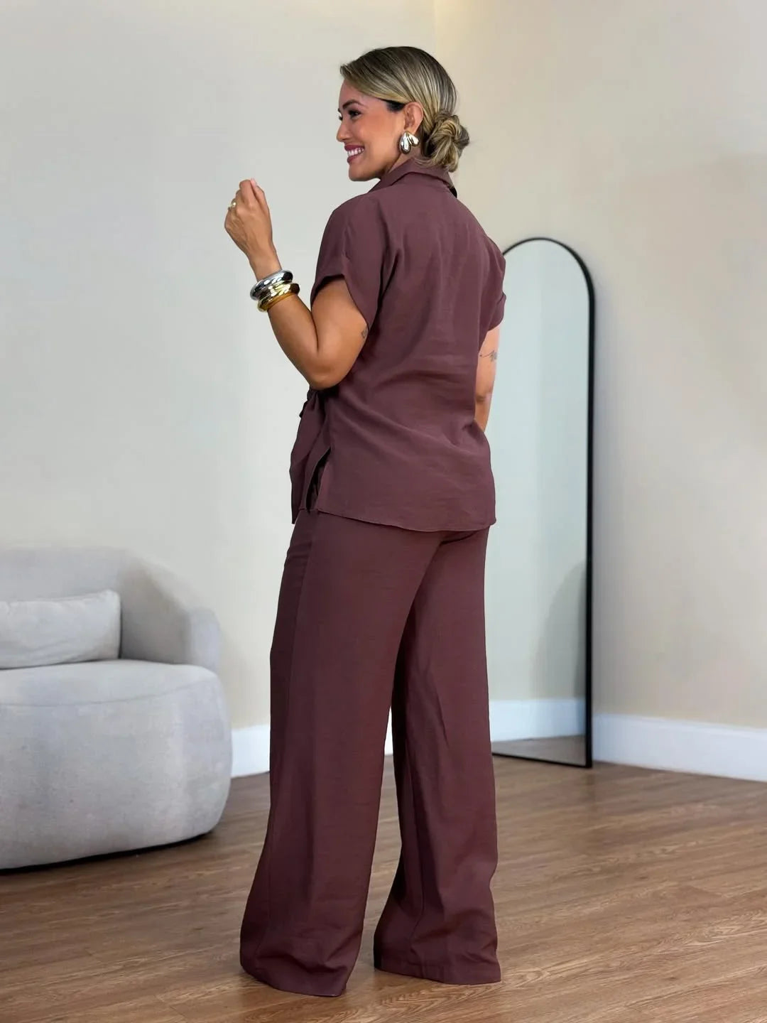 Lorie - Set Elegant Din Două Piese Cu Legătură în Față