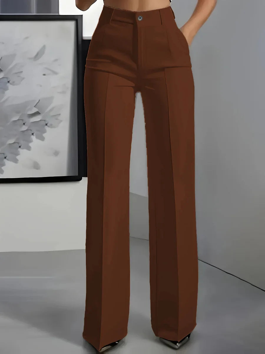 Hodit - Pantaloni Eleganți Elastici cu Talie înaltă