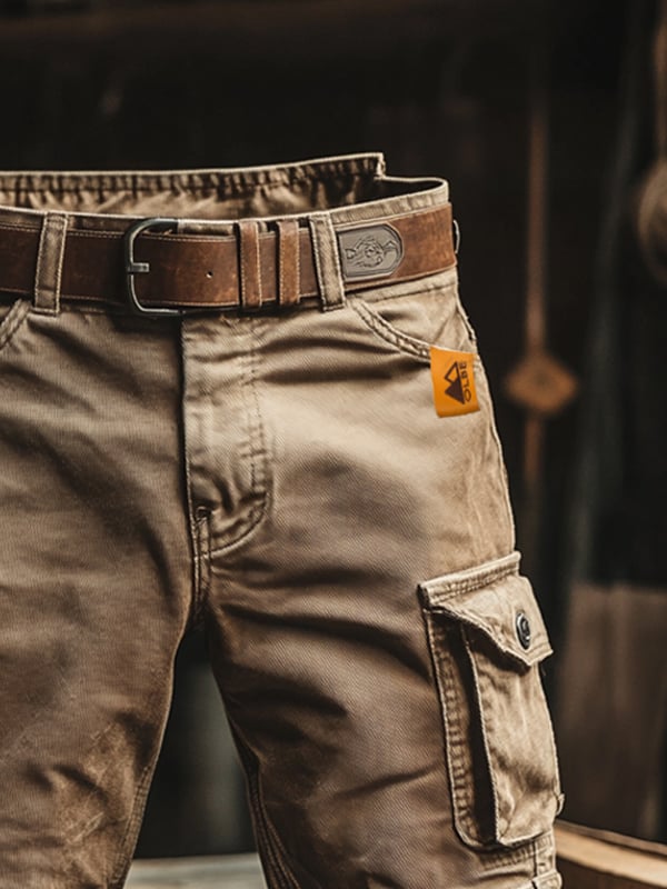 Novak - Pantaloni Scurți Cargo Retro Cu Buzunare Multiplu