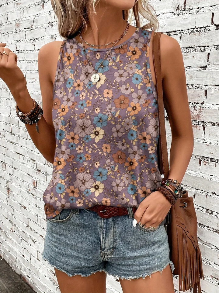 Lilou - Top Casual De Vară Cu Imprimeu Floral