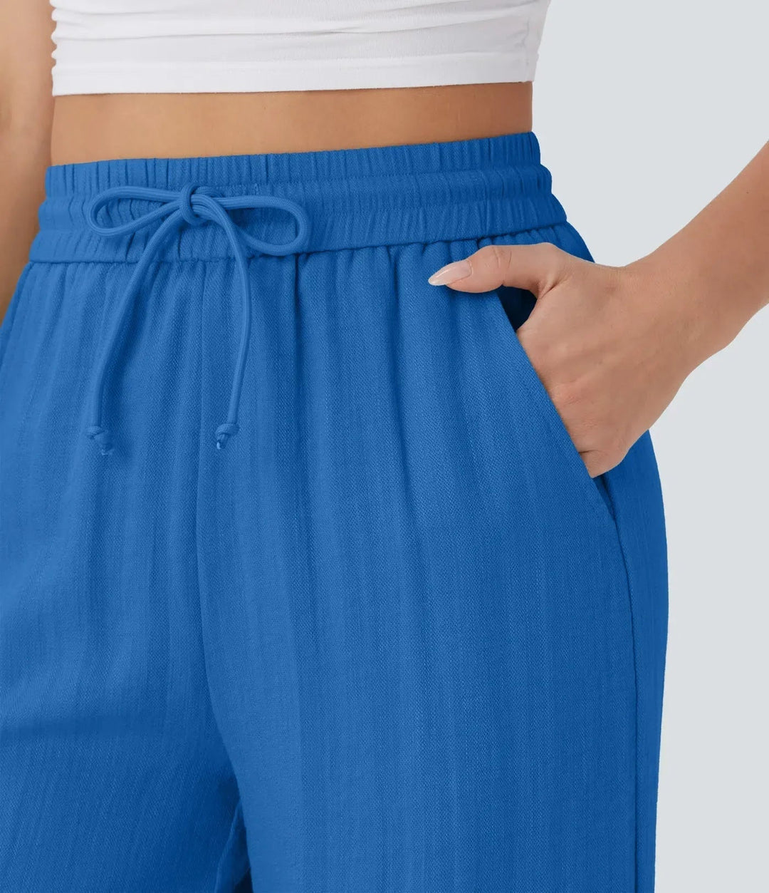 Zafeiria - Pantaloni Eleganți Din In