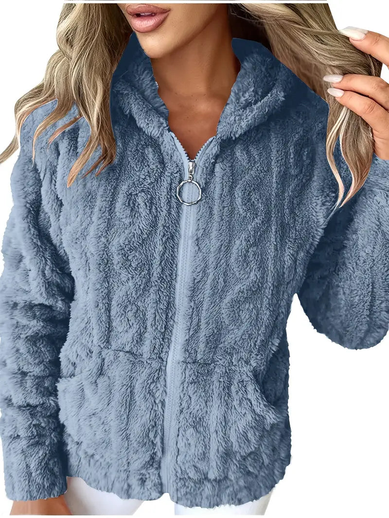 Ganka - Hanorac Cu Glugă și Fermoar Mâneci Lungi