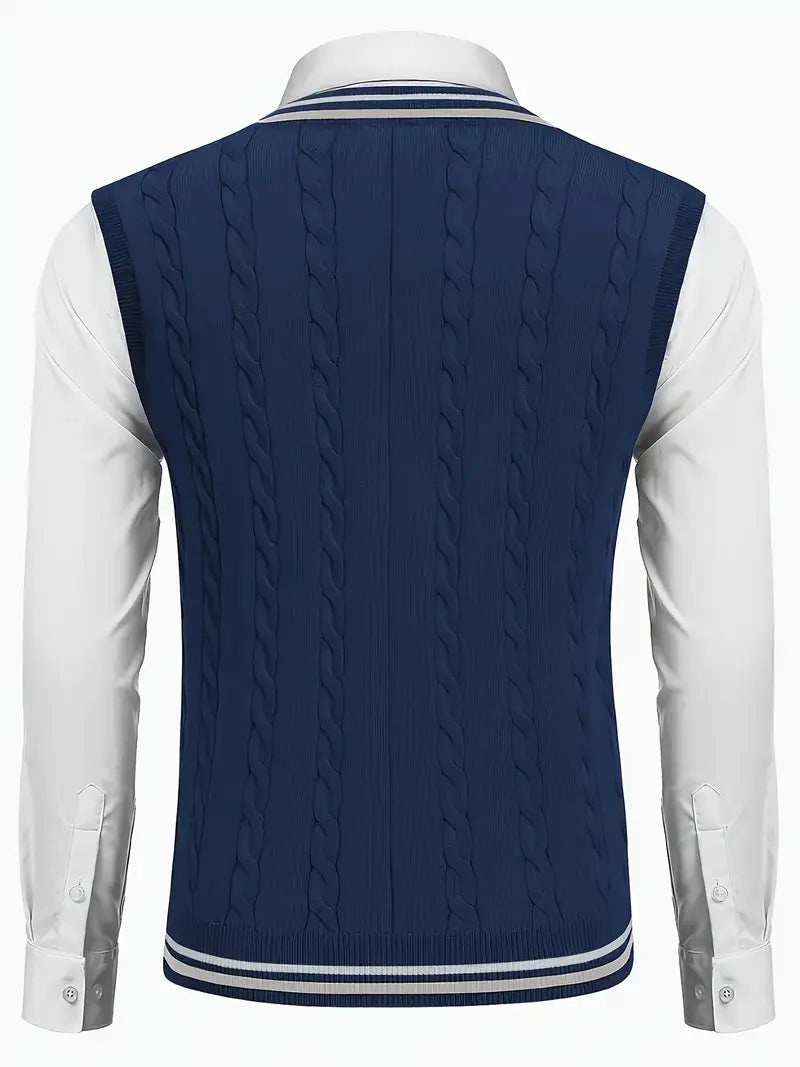 Duane - Pulover Tricotat Fără mâneci, Cu Decolteu în V