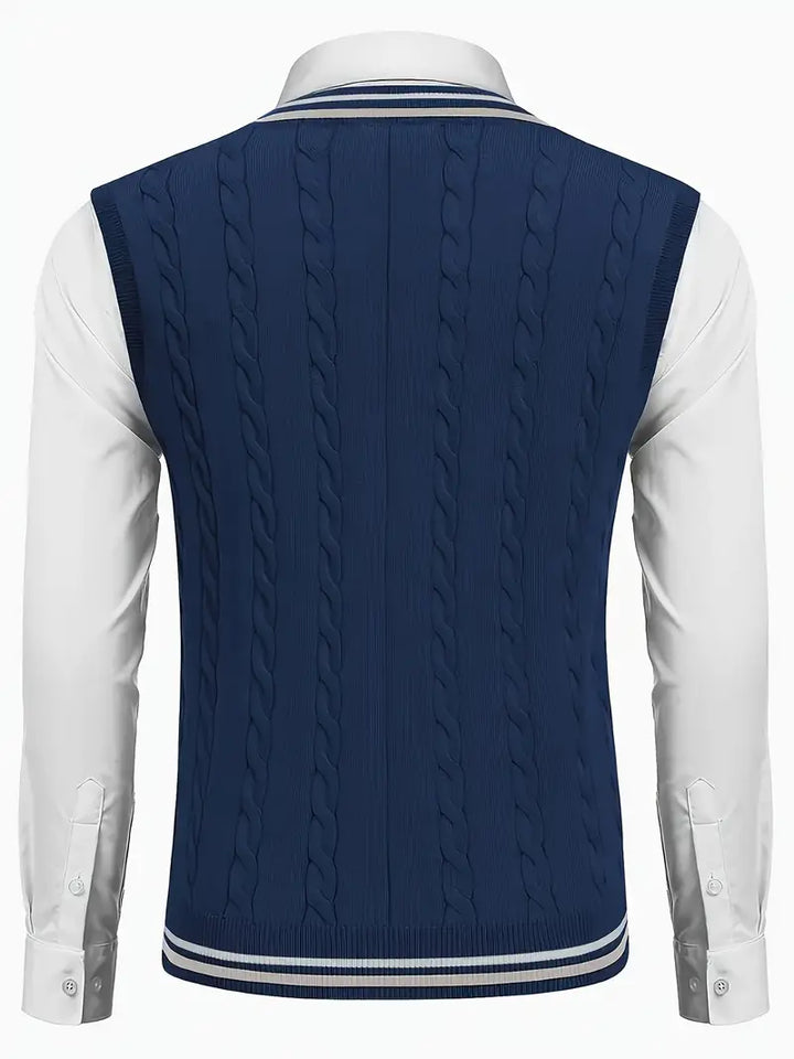 Duane - Pulover Tricotat Fără mâneci, Cu Decolteu în V