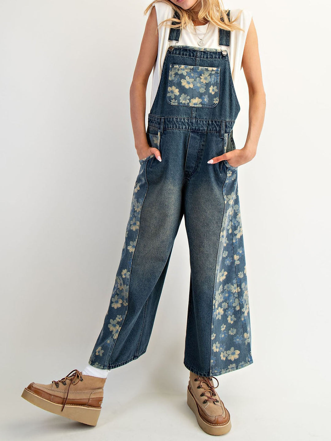 Yalita - Salopetă din Denim cu Flori