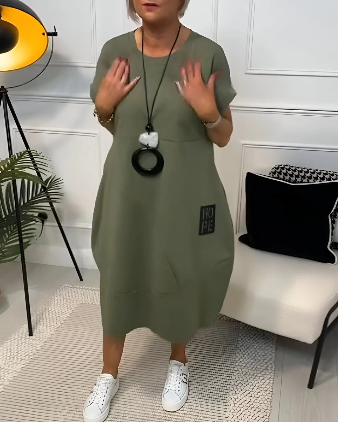 Jocelyn - Rochie Confortabilă Cazuală Cu Buzunar