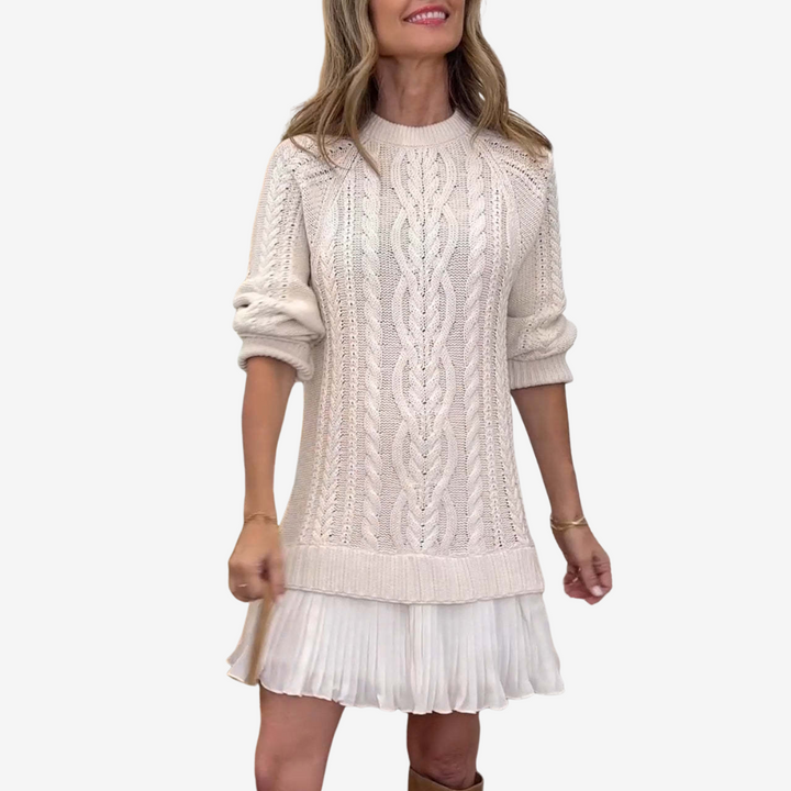 Zorina - Rochie Tricotată Cu Fstă Plisată