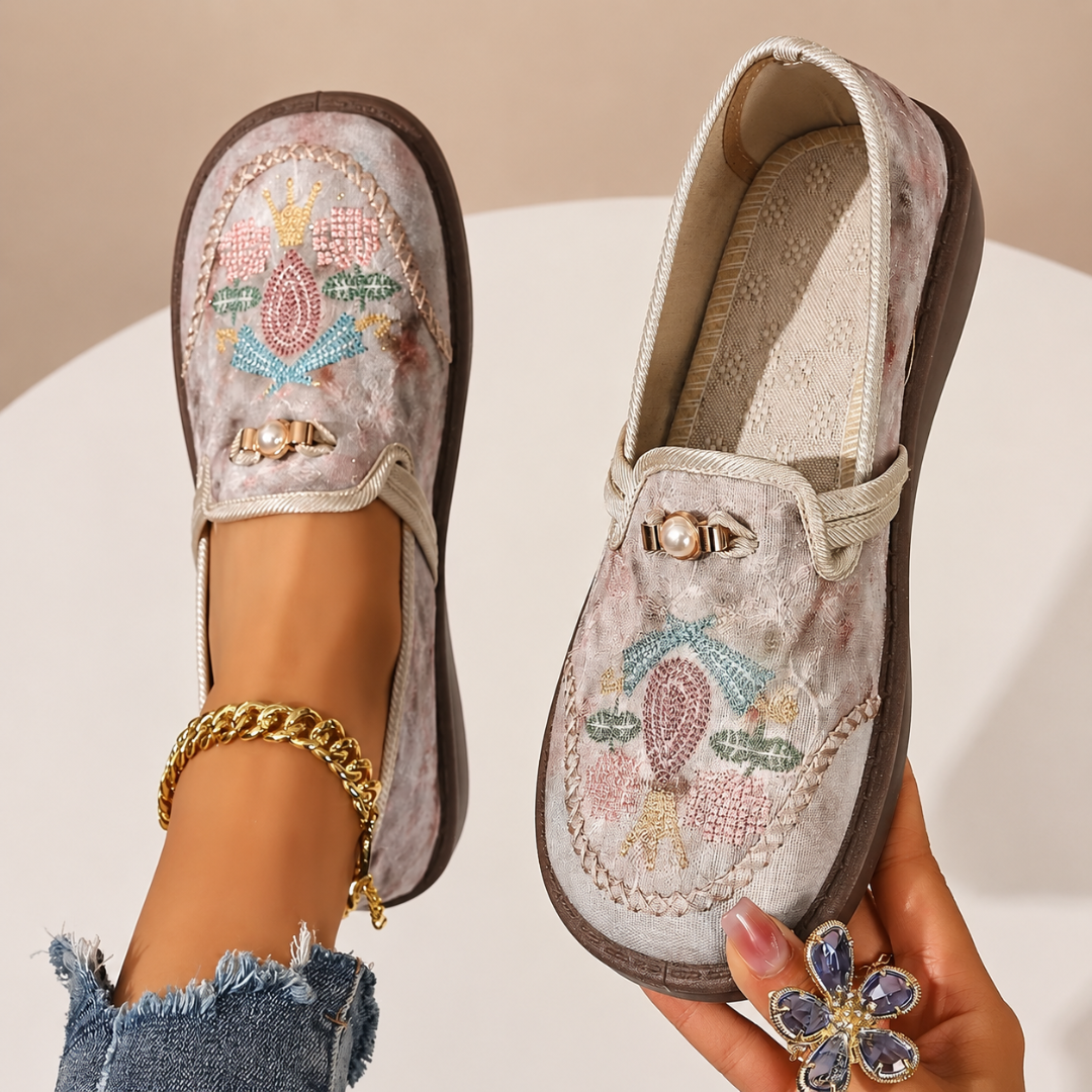 Adeyla – Mocasini Fără șireturi cu Imprimeu Floral