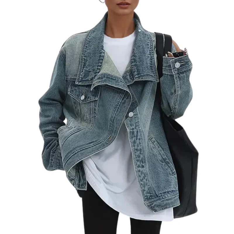 Estera - Jachetă Asimetrică Din Denim
