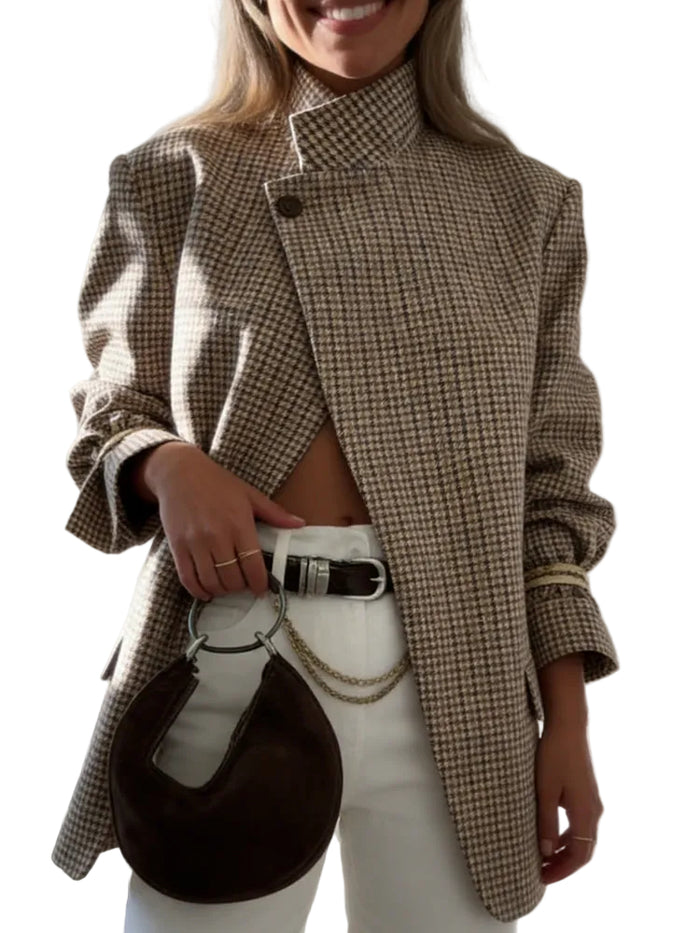 Clodagh - Blazer Structurat în Carouri Vintage