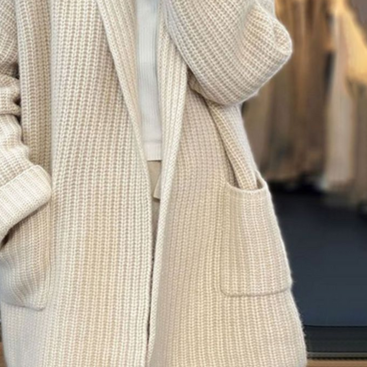 Kiandra - Cardigan Din Lână Tricotată Cu Buzunare