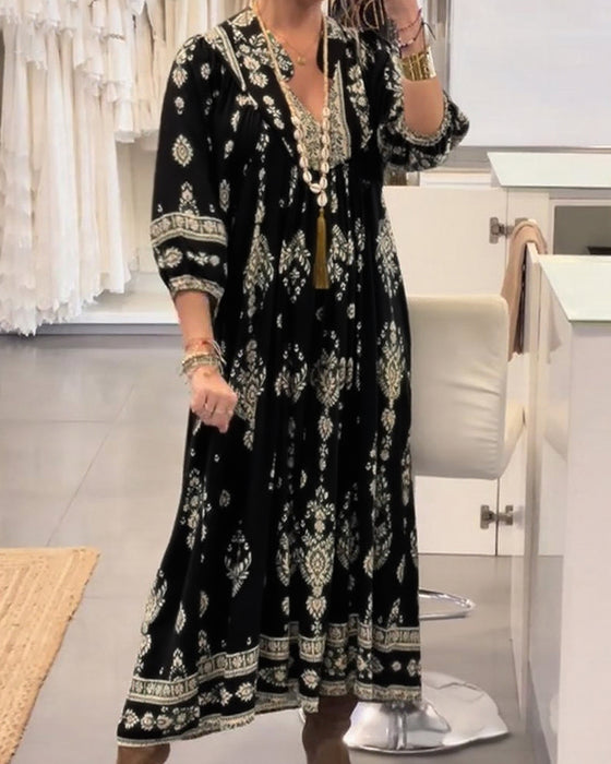 Zonia – Rochie casual cu imprimeu și buzunare