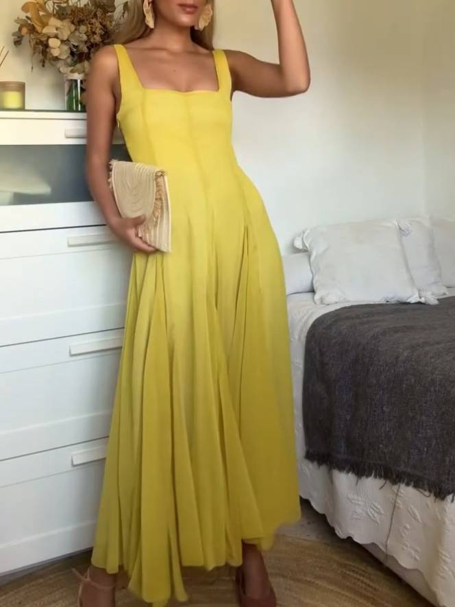 Solmaz - Rochie Lungă Casual Cu Bretele