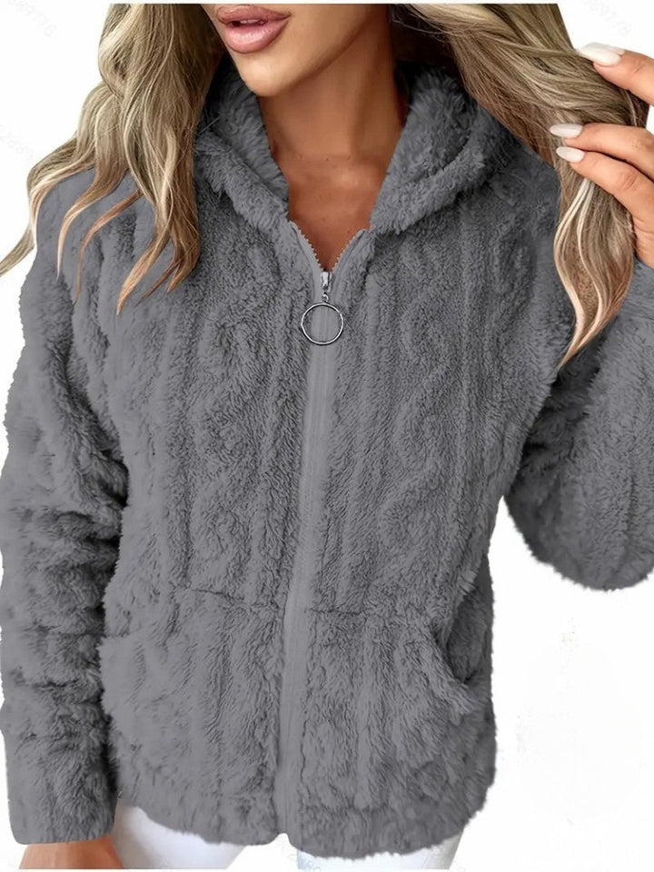 Ganka - Hanorac Cu Glugă și Fermoar Mâneci Lungi